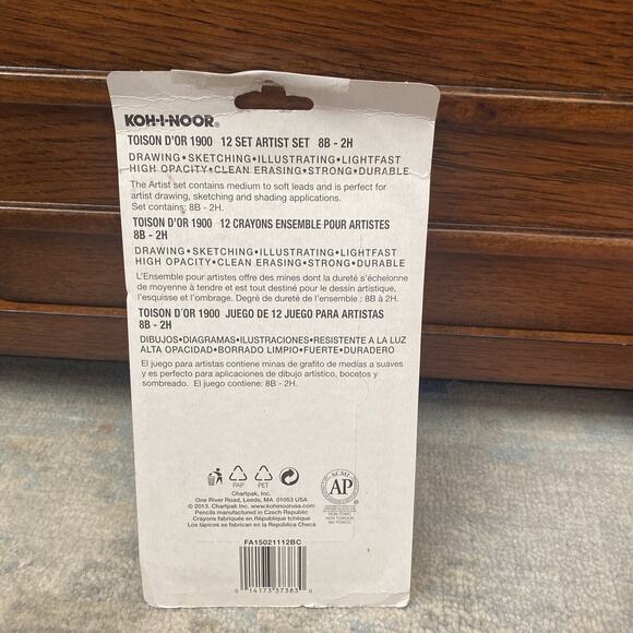 Koh-i-noor 8B-2H Drawing Artist Pencil Set with Tin Case 12 Pack - Picture 7 of 7